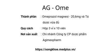 Thuốc AG-Ome - Liều dùng & lưu ý, hướng dẫn, tác dụng phụ 127 Thuốc AG - Ome