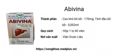 Thuốc Abivina - Liều dùng & lưu ý, hướng dẫn, tác dụng phụ 128 Thuốc Abivina