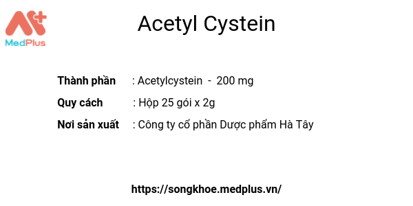 Thuốc Acetyl Cystein: Liều dùng & lưu ý, hướng dẫn sử dụng, tác dụng phụ 128 Acetyl Cystein
