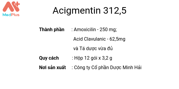 Thuốc Acigmentin 312,5