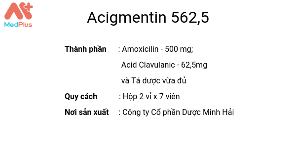 Thuốc Acigmentin 562,5