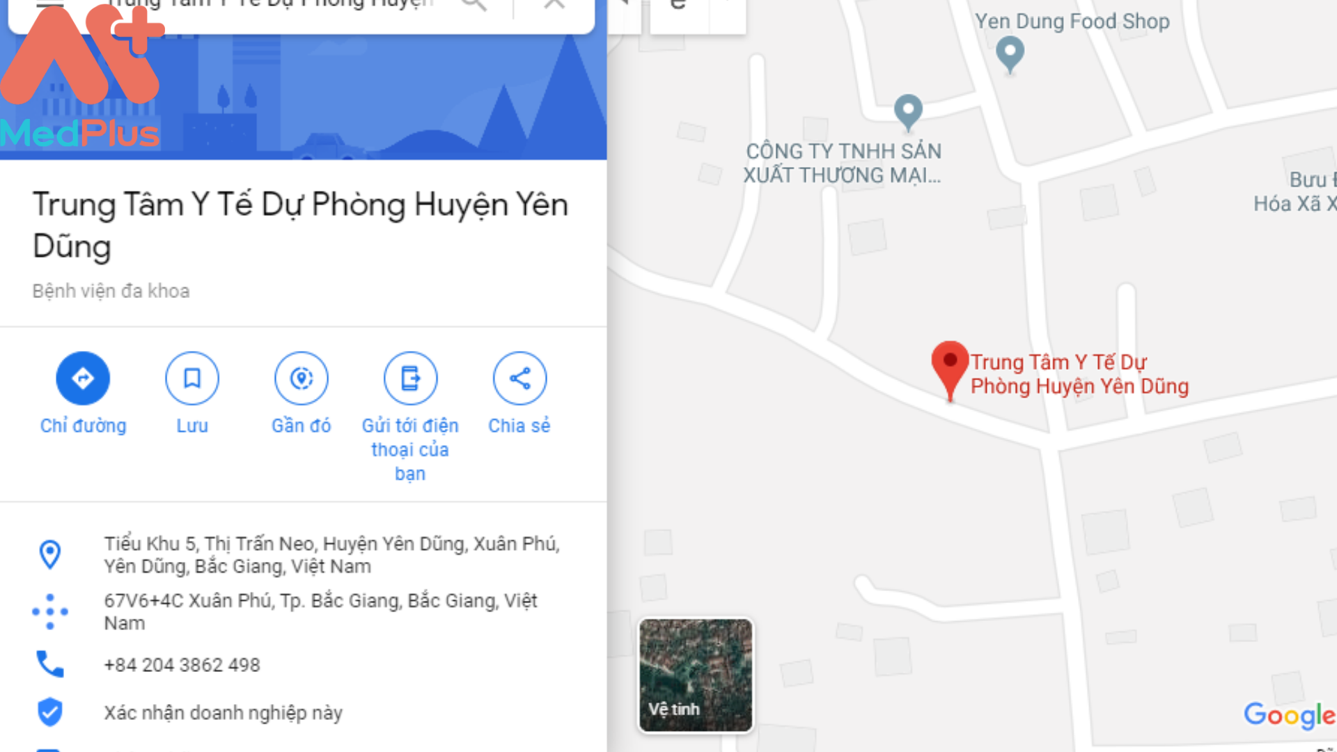 Địa chỉ trung tâm Y tế huyện Yên Dũng