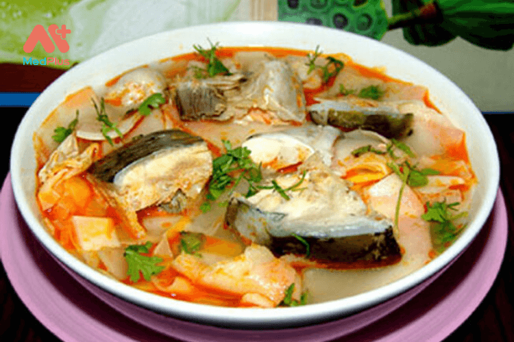 cá chẽm nấu ngót