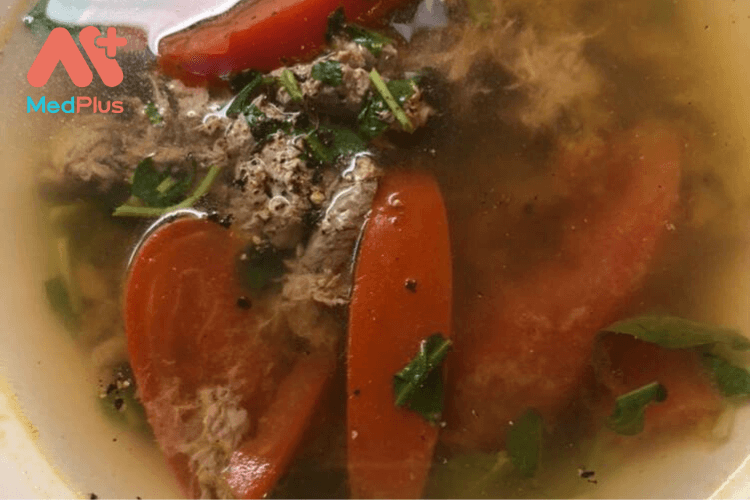 Canh thịt bò rau răm thơm ngon