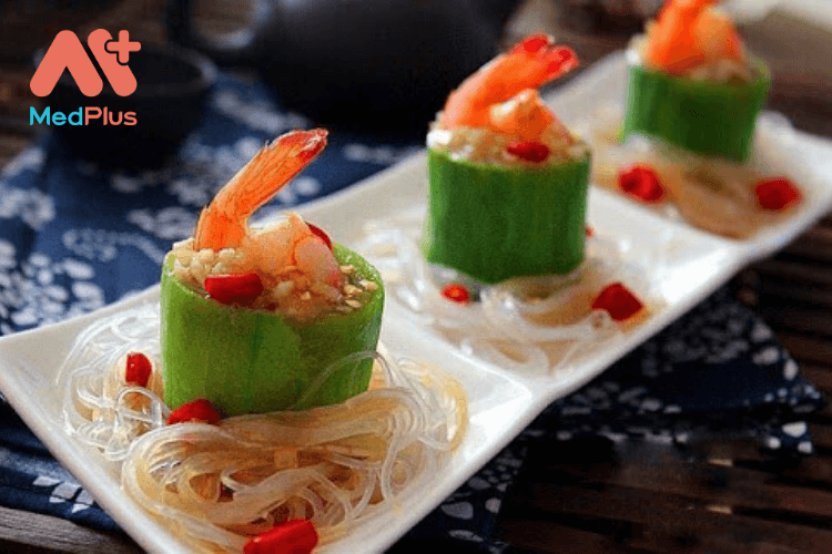 Mướp nhồi tôm hấp thơm ngon