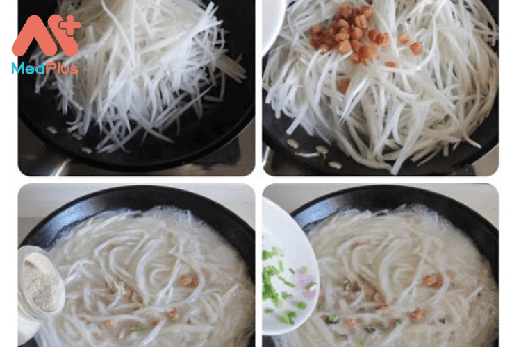 Các công đoạn chế biến súp sò điệp nấu của cải