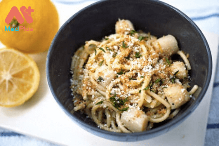 Pasta sò điệp trứng muối 