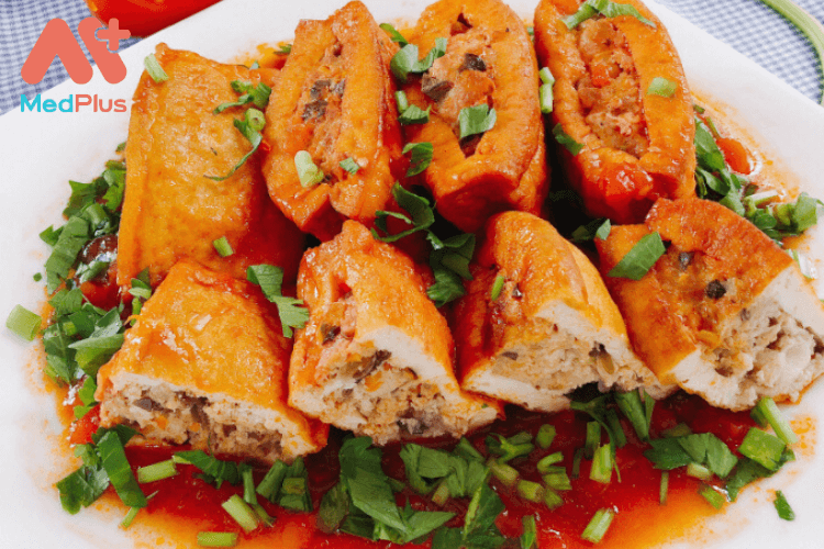 Công thức làm đậu hũ nhồi thịt sốt cà chua 
