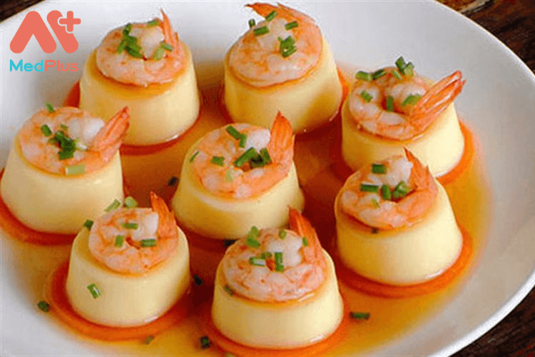 TOP món ăn từ đậu phụ cho bà bầu NGĂN NGỪA LOÃNG XƯƠNG 132 Đậu hũ nón hấp tôm là món ăn từ đậu phụ cho bà bầu