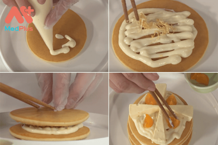 Cách làm pancake trứng muối chà bông 