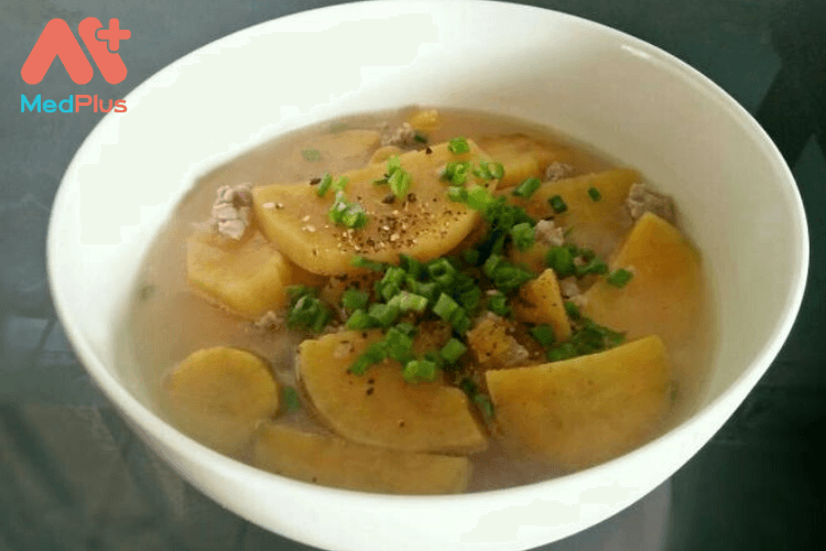 Canh khoai lang thịt bằm