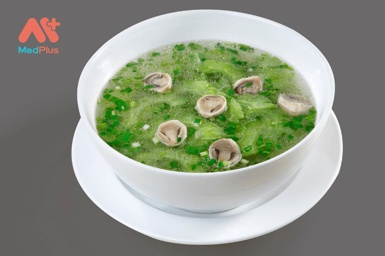 Canh nấm rơm khổ qua