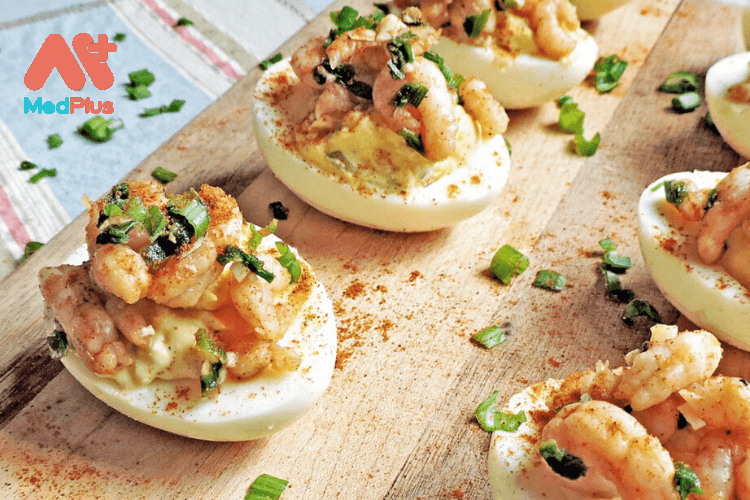 Deviled eggs tôm nướng