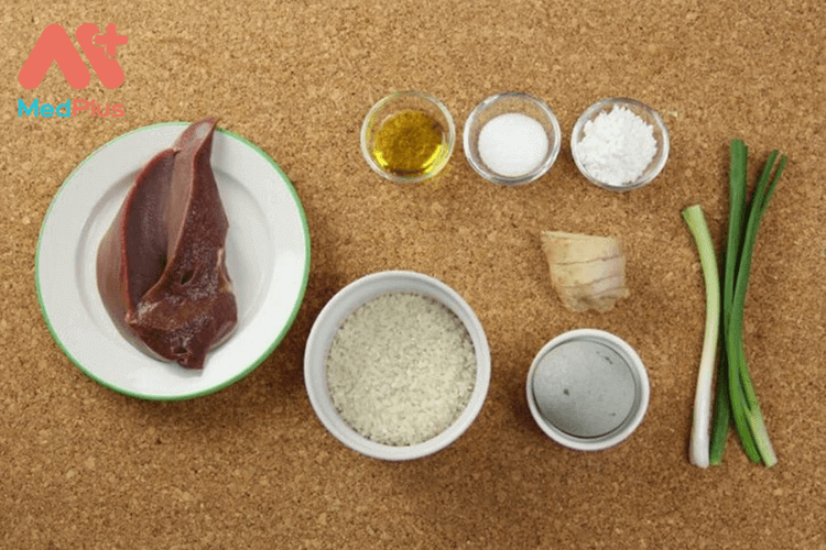 Nguyên liệu cho món cháo bắc thảo nấu gan heo 