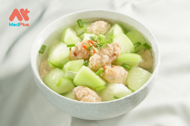 Canh dưa leo nấu tôm 