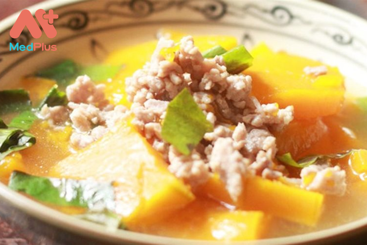 Canh bí đỏ thịt bằm