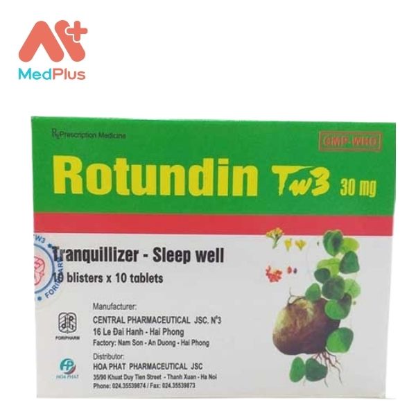 Thuốc Rotundin TW3 30 mg điều trị mất ngủ, giúp giảm đau