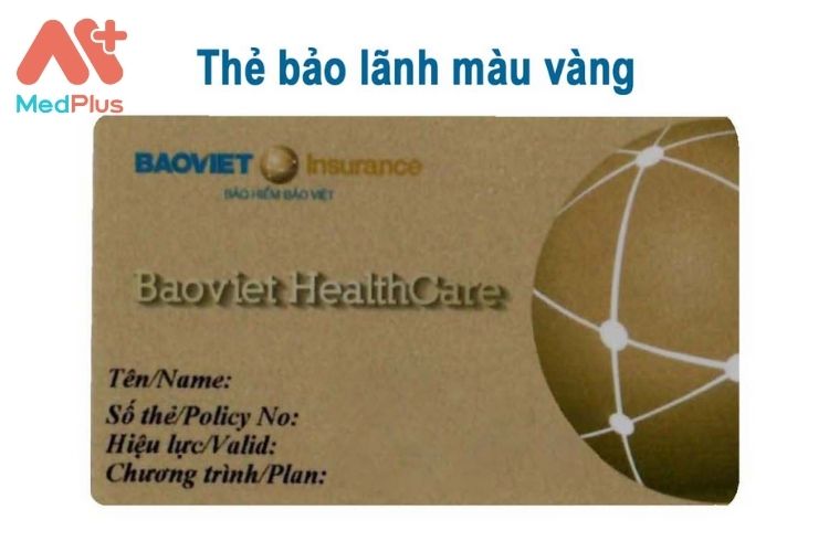 Thẻ bảo lãnh viện phí Bảo Việt màu Vàng