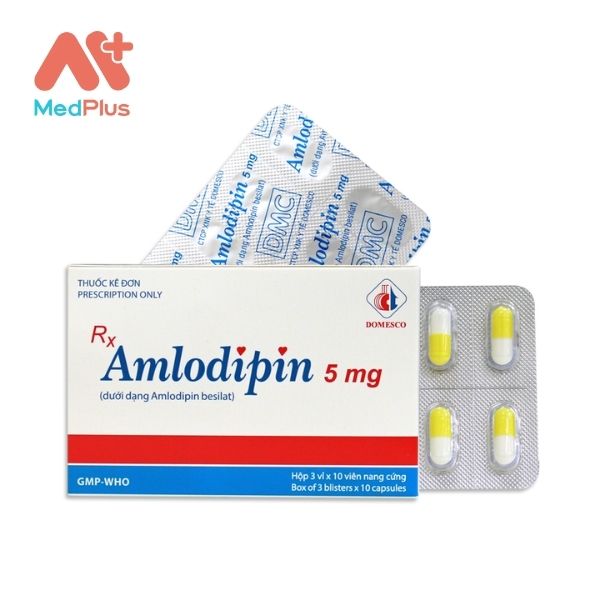 Thuốc Amlodipin 5mg trị tăng huyết áp và cơn đau thắt ngực