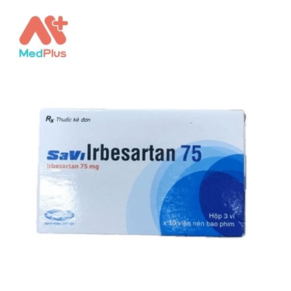 Thuốc Savi Irbesartan 75 trị tăng huyết áp động mạch vô căn