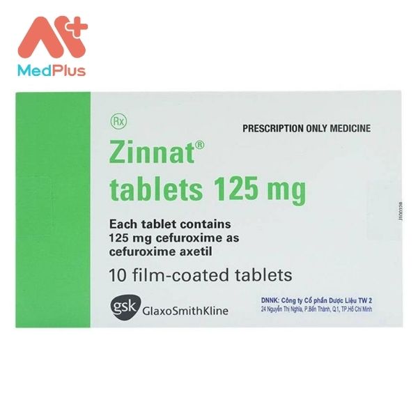 Thuốc kháng sinh Zinnat Tablets 125mg điều trị nhiễm khuẩn