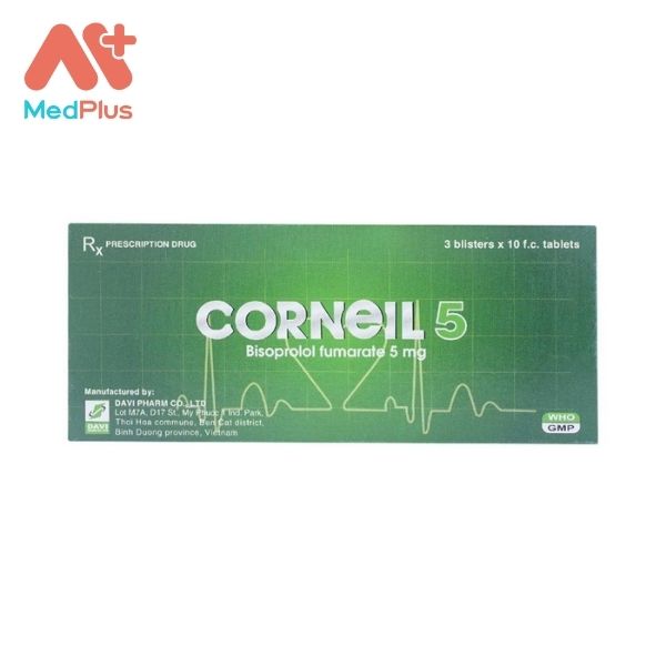 Thuốc Corneil-5 điều trị tăng huyết áp và đau thắt ngực