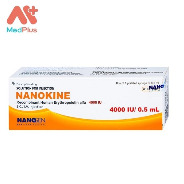 Thuốc tiêm Nanokine 4000 IU dùng điều trị thiếu máu