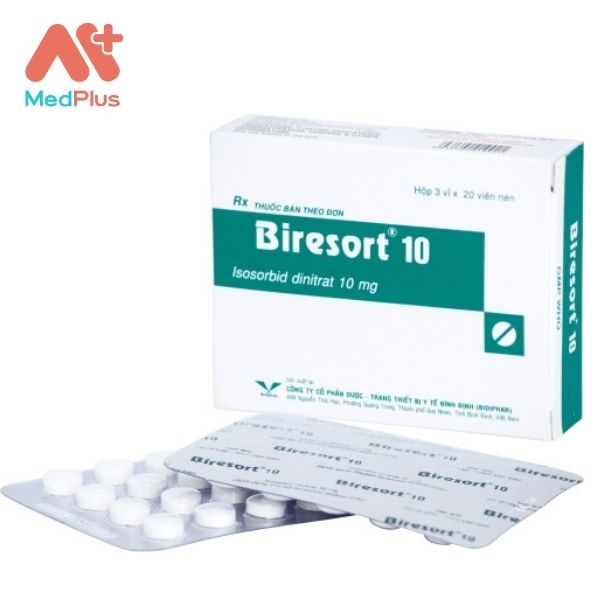 Thuốc Biresort 10 điều trị đau thắt ngực, suy tim sung huyết