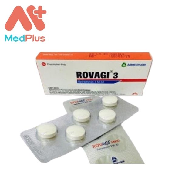 Một hộp thuốc Rovagi 3 gồm 2 vỉ x 5 viên