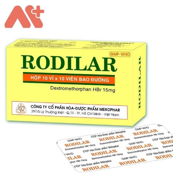 Hộp thuốc Rodilar gồm 10 vỉ x 10 viên