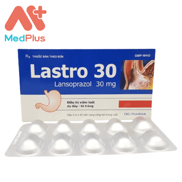 Lastro 30 - Điều trị loét dạ dày - tá tràng, một hộp 3 vỉ x 10 viên