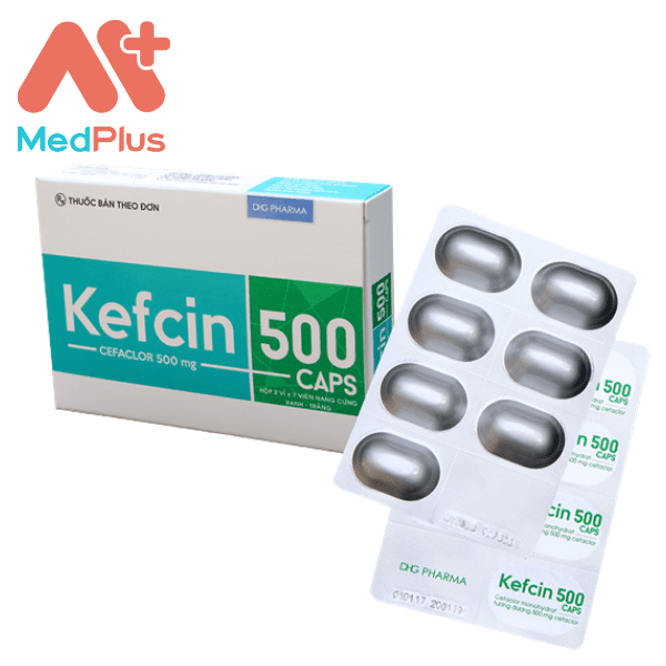 Thuốc Kefcin 500 Caps - Một hộp 2 vỉ x 7 viên