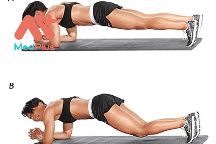 Động tác Knee tap plank tác động nhiều đến cơ phần bụng
