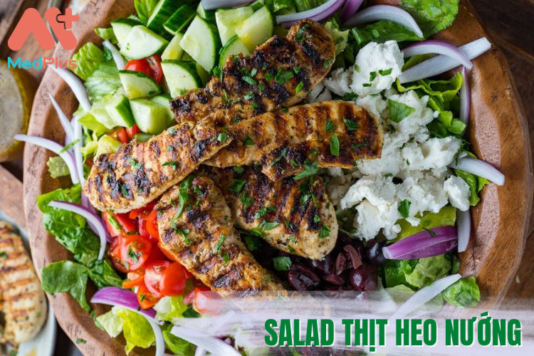 Salad thịt heo nướng