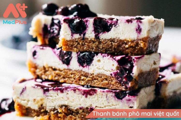 5 món ăn Keto từ quả việt quất hấp dẫn 132 Thanh bánh phô mai việt quất