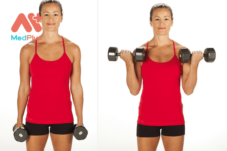Biceps Curls Tập luyện phần trên cơ thể cho ngực, lưng, vai và cánh tay