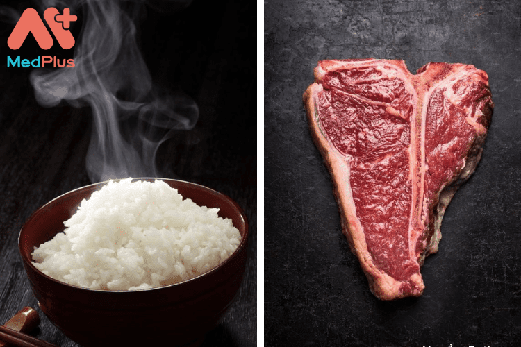 Gạo trắng và thịt đỏ là 2 nguyên liệu cần có trong chế độ ăn kiêng theo chiều dọc